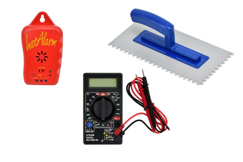 Make your life easier, save time, and save money by getting the ThermoTile Advanced Kit which includes tools you will need for your installation such as an InstAlarm cable fault finder, plastic trowel, and digital multimeter.