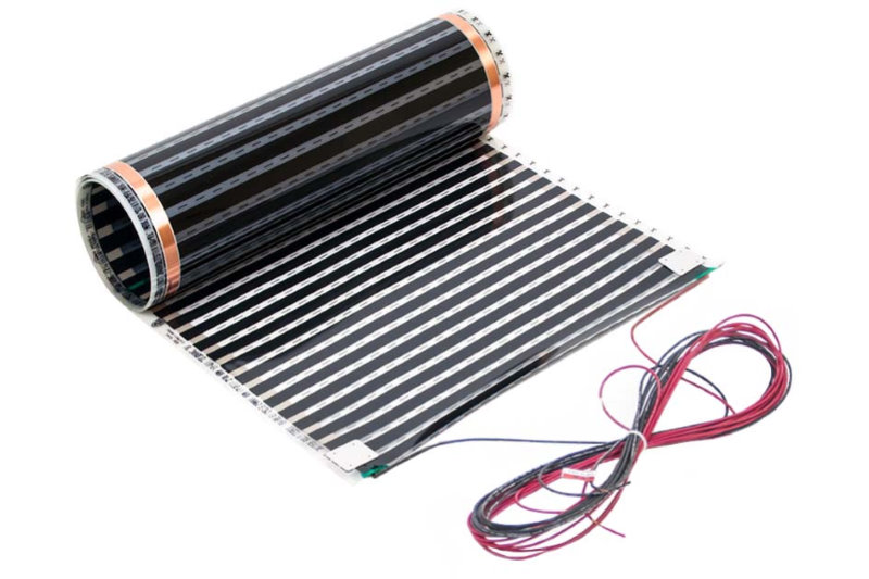 3-foot wide 120 Volt ThermoFilm mats have black and white wires for easy distinction from 240 Volt mats.