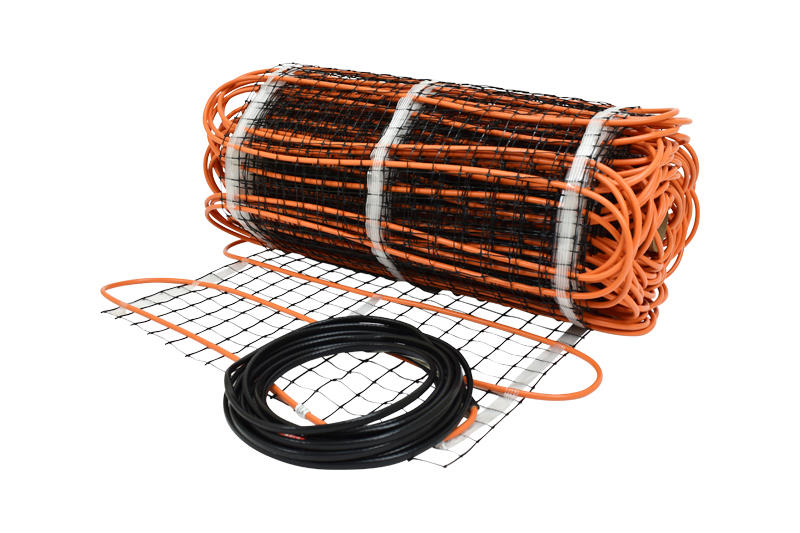 ThermoSlab mat floor heating system for heated concrete slab and heated cement floors are embedded in cement during the initial pour and serves as a heating battery to keep your home warm all day, while saving you money and energy.