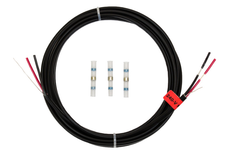 Add a 20 feet 240 Volt grounded lead power extension to a 240 Volt heating system’s pre-attached lead wire.