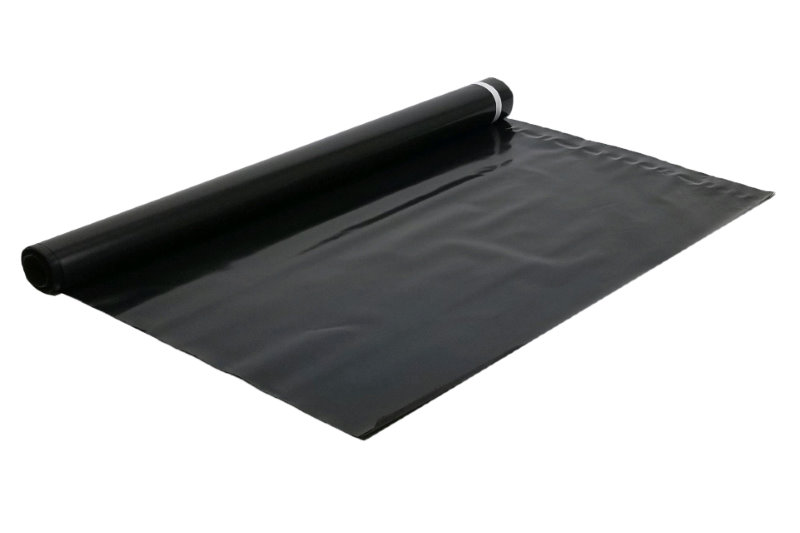 A polyethylene moisture barrier is required for laying above the subfloor, before heating mats are laid, to prevent moisture and damage to the system from the subfloor.