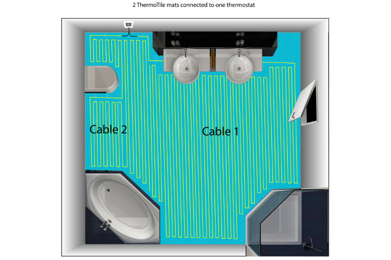 Installation of floor heating with ThermoTile cable on Prodeso Membrane is simple and easy.