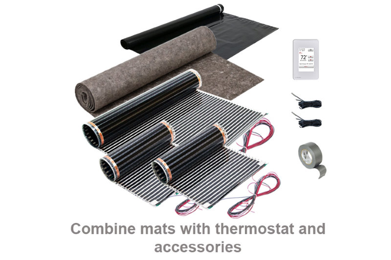 23 ft² (1.5' x 15') 120V ThermoTile In-Floor Heating Mats