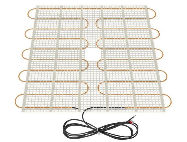 Floor heating with ThermoTile mats. ThermoShower is available with drain holes in 120 Volt mats using the same ThermoTile mat technology.