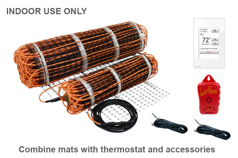 Floor Heating Mat 20 Sq. ft Electric Radiant In-Floor Heated Warm System  with Digital Floor Sensing Thermostat