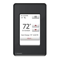 OJ Touch Screen thermostats have easy and intuitive interfaces for stress-free operation and control of your heating systems in the sleek black color.