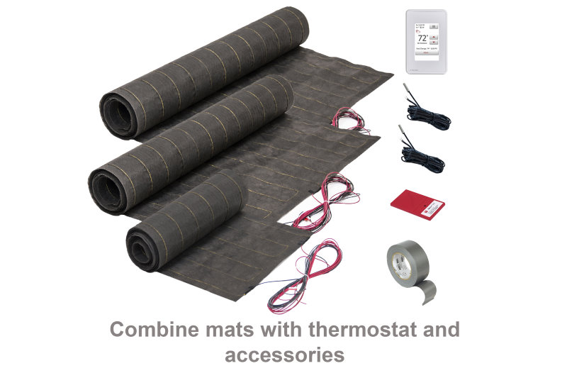 WarmStep mats come in 1.5-foot and 3-foot widths, in many different lengths for convenient laying out and complete coverage of square footage.